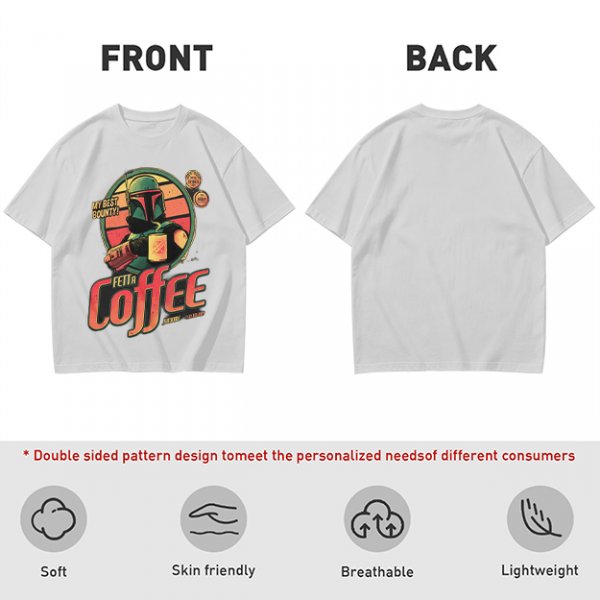 Fett a Coffee Tatooine Bounty Hunter Graphic T-Shirt