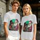Olive T-Shirt with Santa and Thanksgiving Turkey Graphic
