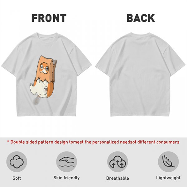 Olive T-Shirt With Cute Hamster In Paper Bag Print