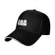 Black baseball cap with three stylized hamster graphic print