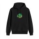 Black Hoodie With Cute Turtle House Graphic Print