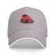 Black Baseball Cap With Playful Black Cat Red Graphic Design