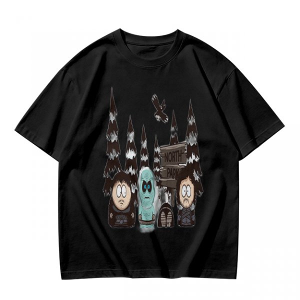 South Park Style North Park Winter Forest Graphic T-Shirt