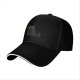 Black baseball cap with surprised cartoon black cat graphic