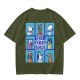 Olive green t-shirt with The Barky Bunch cartoon dog graphic