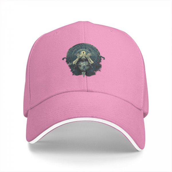 Black baseball cap with mystical occult graphic print
