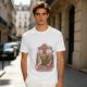 Olive T-shirt with parody monster anime graphic print