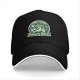 Black baseball cap with cosmic coffee alien girl graphic