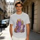 Olive T-Shirt with Cute Sleeping Purple Dragon and Treasure Artwork