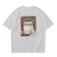 Olive T-shirt with Grumpy Cat on Retro Computer Print