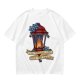 Olive t-shirt with lantern flame graphic and 'I'll follow you into the dark' text