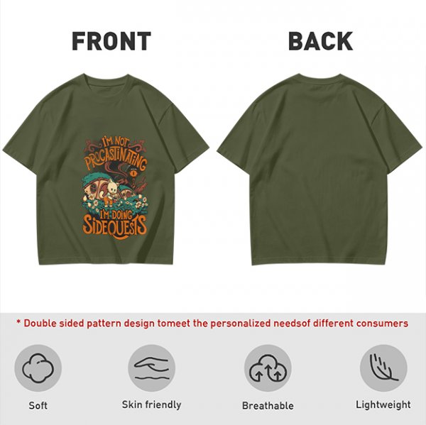 I'm Not Procrastinating I'm Doing Side Quests Cat Graphic T-Shirt