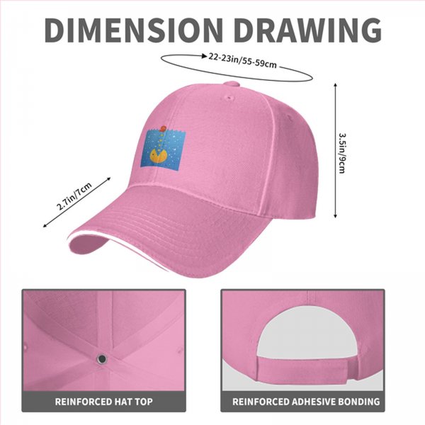 Black Baseball Cap With Underwater Pac-Man Graphic Print