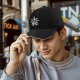 Black Baseball Cap With Fantasy Sword And Star Emblem Print