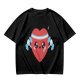 Olive T-Shirt With Cute Cartoon Heart Lifting Dumbbells Print