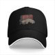 Black baseball cap with sleeping cat on retro computer graphic