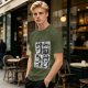 Olive T-Shirt with Retro Mario Brother Character Grid Art