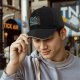 Black baseball cap with White Dragon neon style graphic print