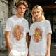Olive t-shirt with cute puppy pile graphic and playful text