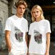 Olive T-Shirt With Party Skull Wearing Pink Shutter Shades