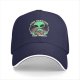 Black baseball cap with alien eating pizza 'Just Here For The Pizza' print
