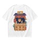 Olive T-Shirt with Cat Ramen Shop Artwork