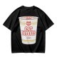 Olive T-shirt with Cat Noodles Cup Print