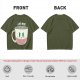 Olive Graphic Tee With Angry Coffee Cup I Need More Print