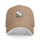 Black Baseball Cap With Cute Fantasy Creature And Floral Print
