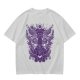 Olive T-Shirt with Celestial Cat Moth and Mystical Hands Print