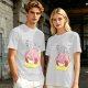 Olive T-shirt Featuring Kirby Eating Ramen on a Warp Star