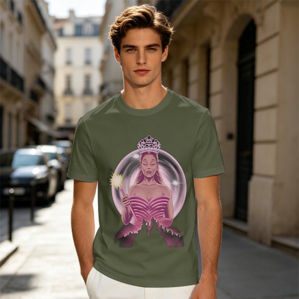 Olive T-Shirt With Glinda The Good Witch Graphic Print