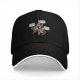 Black baseball cap with sloth nap and stress relief themed print