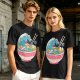 Olive T-shirt with Great Wave Ramen Bowl Graphic Design