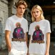 Olive t-shirt with skeleton religious graphic and Ecclesia Grayskullis text