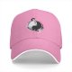 Black Baseball Cap With Yin Yang Cats Graphic Design