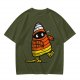 Olive T-Shirt with Mummy Candy Corn Halloween Graphic