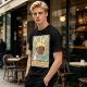 Oversized Dark Green T-Shirt With The Coffee Tarot Card Style Print