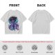 Anime character silhouette graphic tee with stylized purple and blue art