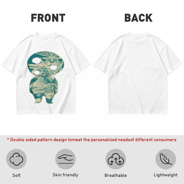 Olive T-Shirt With Fantasy Forest Spirit Graphic Print