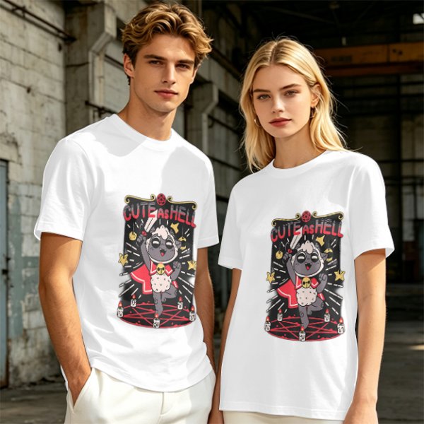 Olive Graphic T-Shirt With Cute As Hell Cult Lamb Print