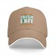 Black baseball cap with 'Please Excuse My Irish Exit Zero Byes Given' print