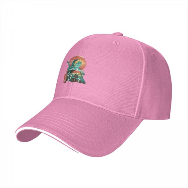 Black Baseball Cap With Themed Fantasy Warrior Art Print