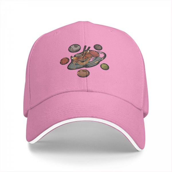 Black Baseball Cap With Ramen Planet Space Art Print