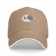 Black baseball cap with cute split moon cartoon design