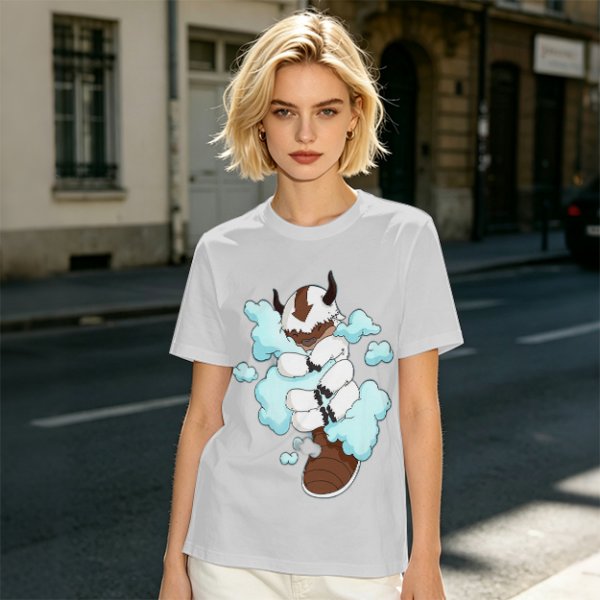 Olive Green T-Shirt With Sleeping Sky Bison On Clouds Print
