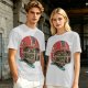 Olive T-Shirt with Zombie Football Player Helmet Graphic