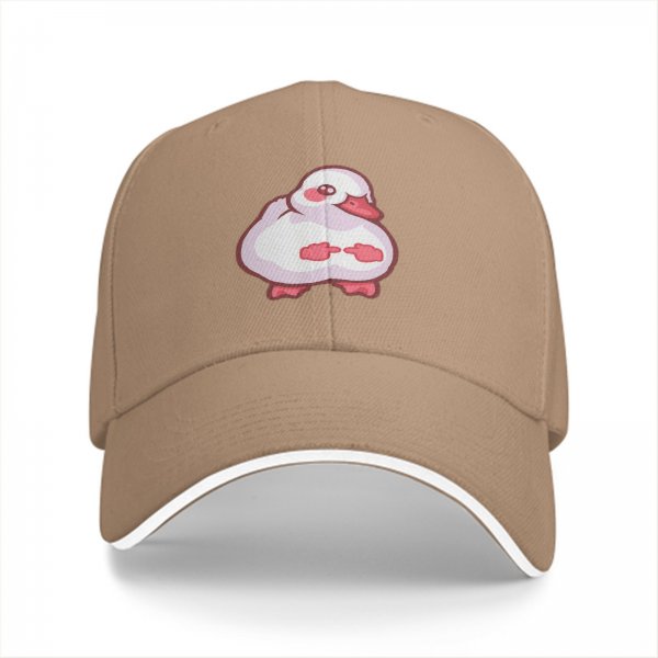 Black Baseball Cap With Cute Chubby Duck Graphic Design