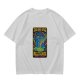 Olive T-Shirt with Psychedelic Time and Space Meltdown Tardis Art