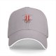 Black baseball cap with a cartoon bacon character wearing a first place medal